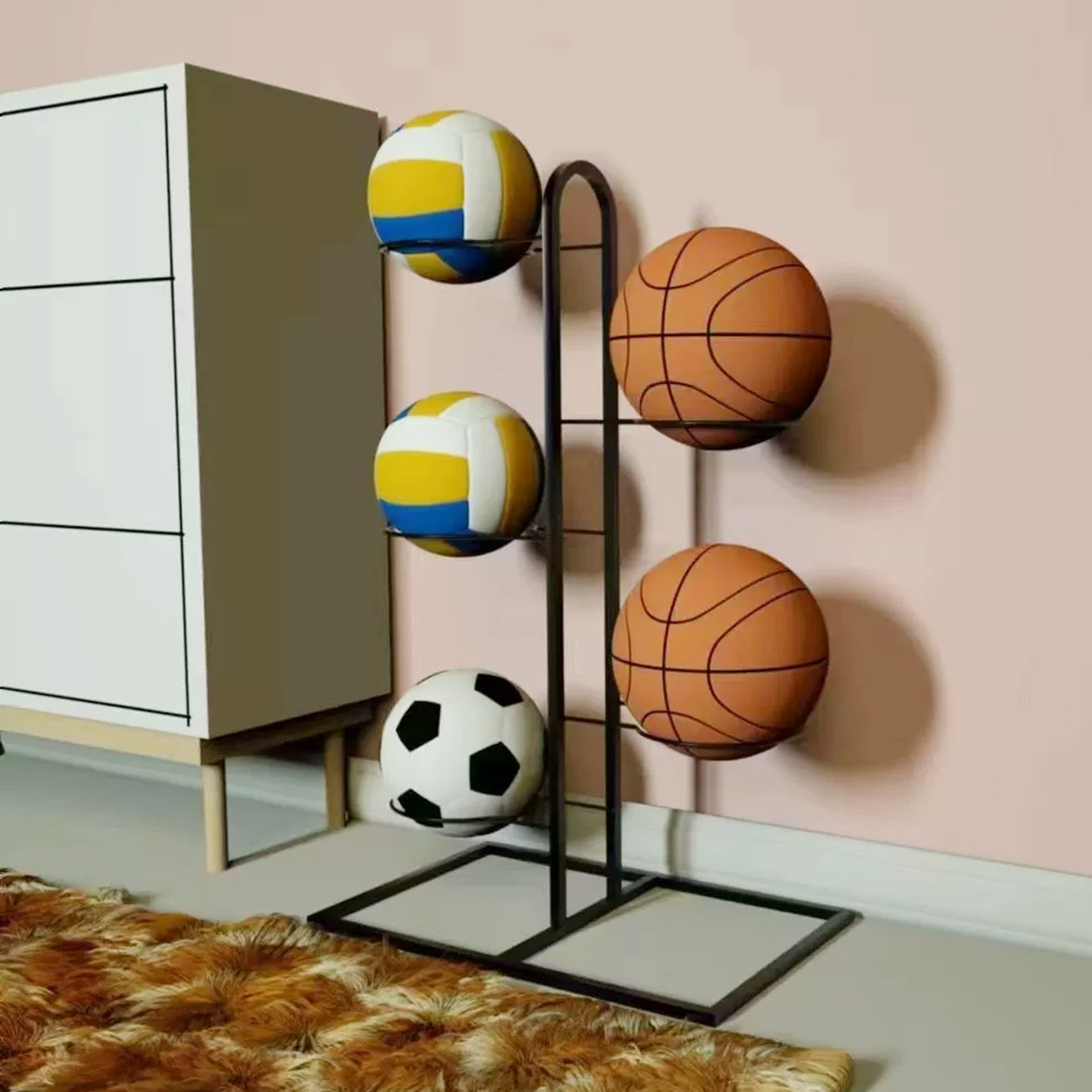 Rack de basquete dobrável, org - Sports Equipment Holder avaliação e preço